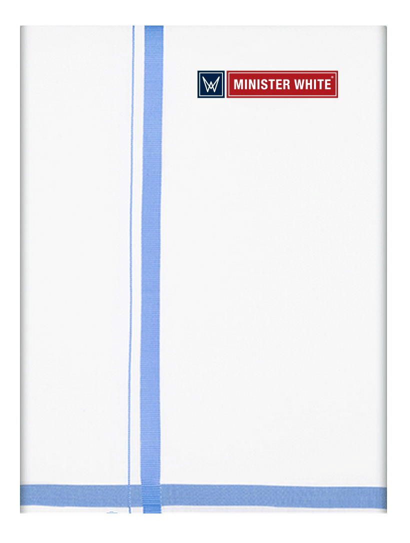 Mens Cotton White Double Layered Dhoti with Big Border - Infinite