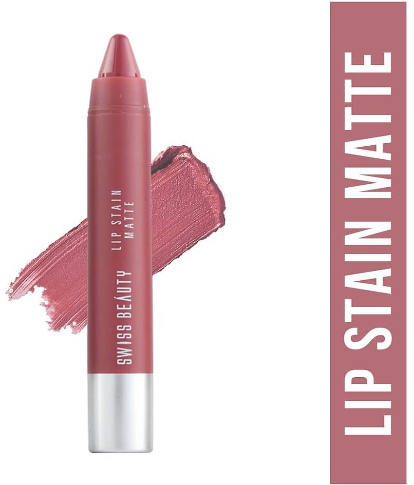 Swiss Beauty Lip Stain Matte Lipstick Lipstick (Russian Red), 3.4gm