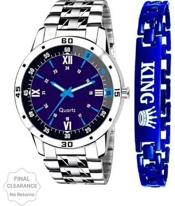 Shivark Silver Stainless Steel Analog Men's Watch