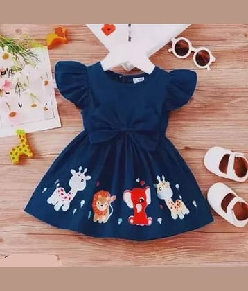 VELION Rayon Frock For Baby Girls ( Pack of 1 , Navy )
