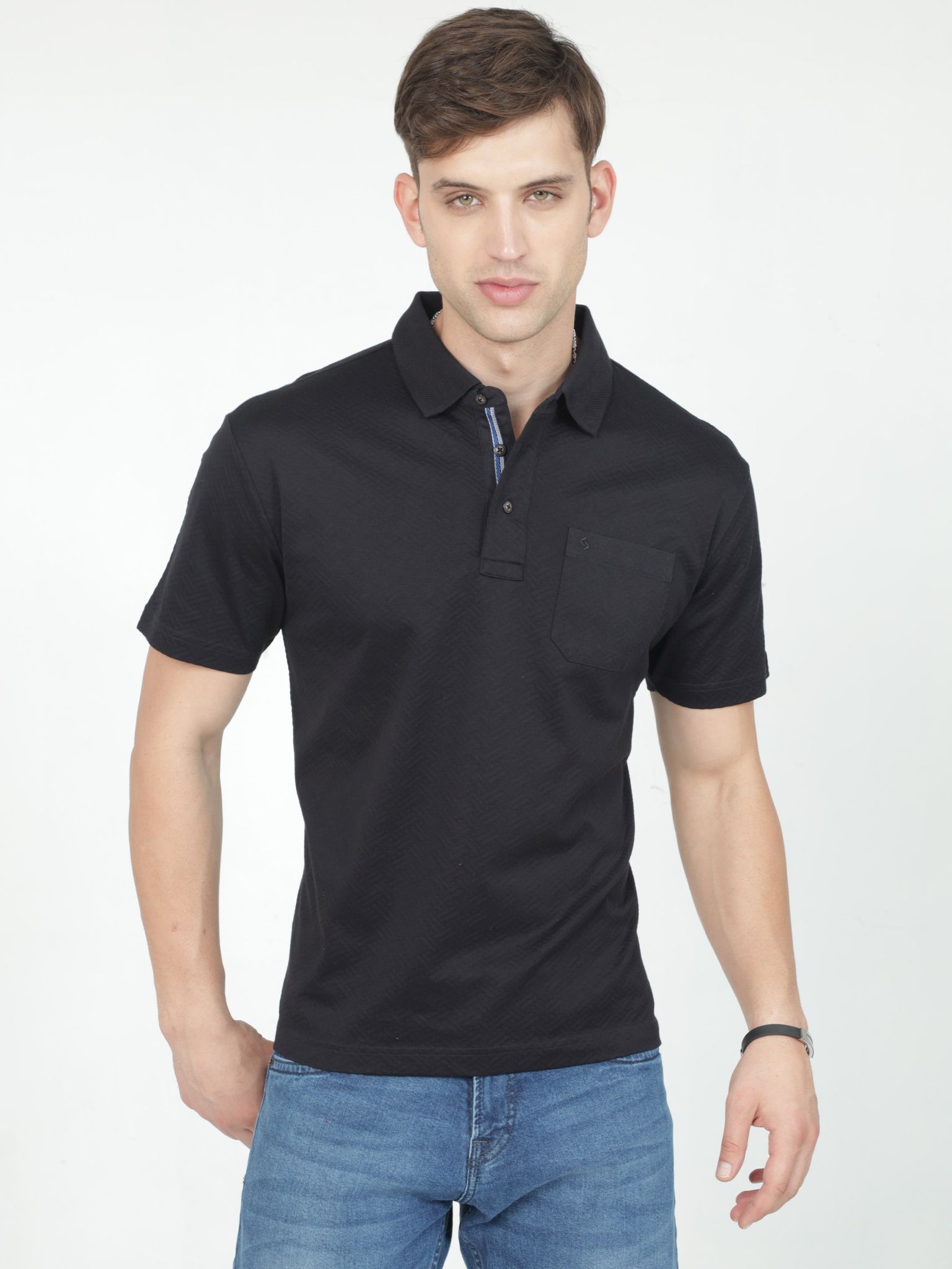 Classic Polo Mens Cotton Half Sleeves Floral Authentic Fit Polo Neck Brown Color T-Shirt | Rare - 05 B Af P