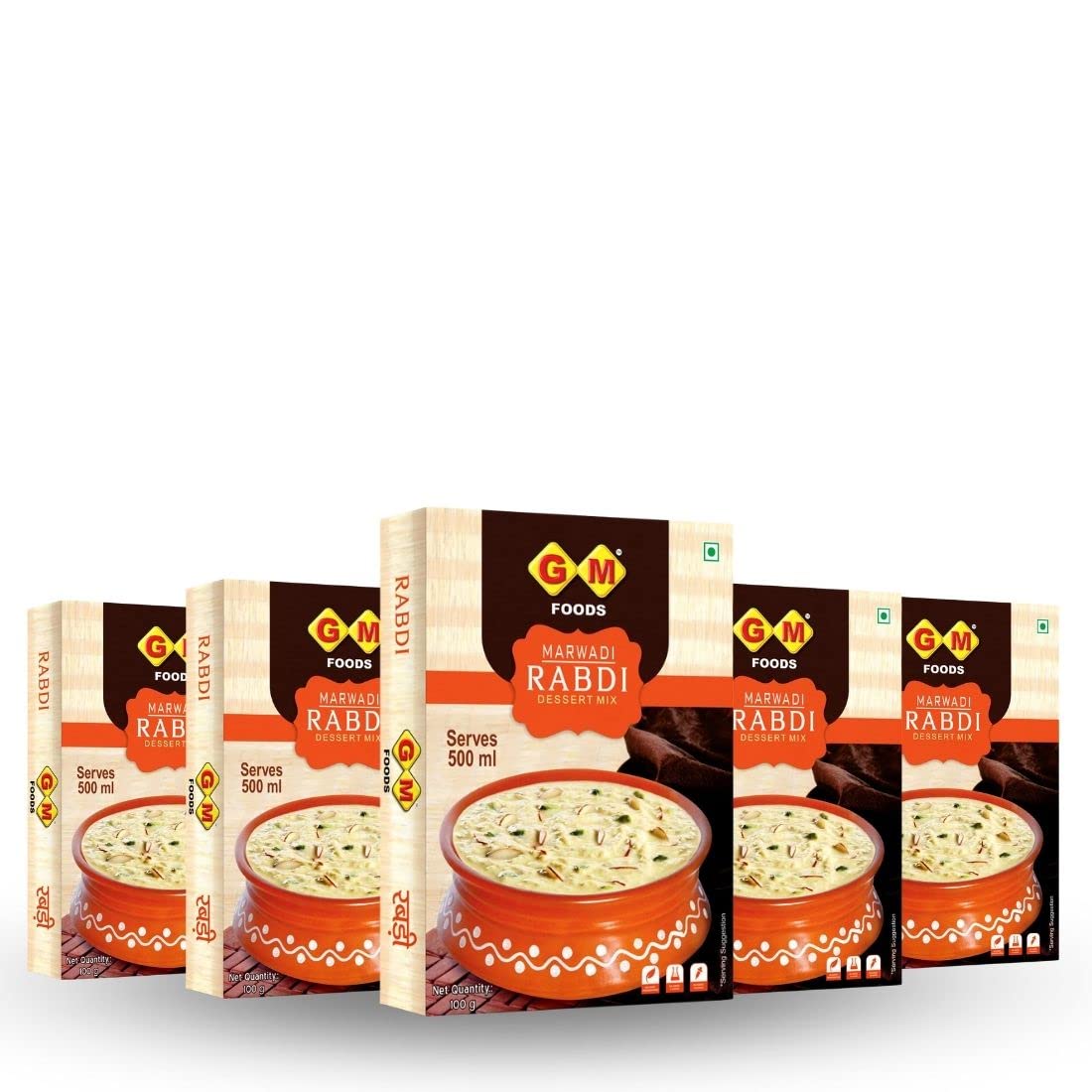 GM Foods Marwadi Rabdi Dessert Mix 100g (Pack of 5) | Traditional Indian Sweet | Serves 500ml | Easy to Prepare | Rich & Creamy Flavour | Authentic Taste | Perfect for Festive & Everyday Desserts