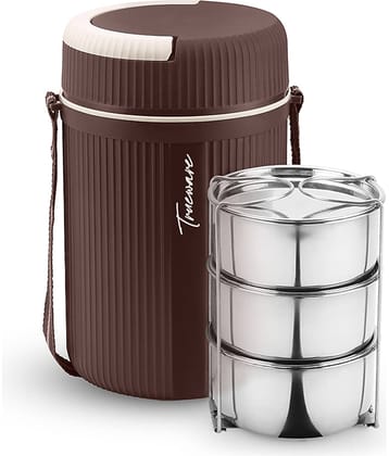 Trueware Quick Meal 3 Inner Steel Plastic Insulated Lunch Box 3 - Container ( Pack of 1 )