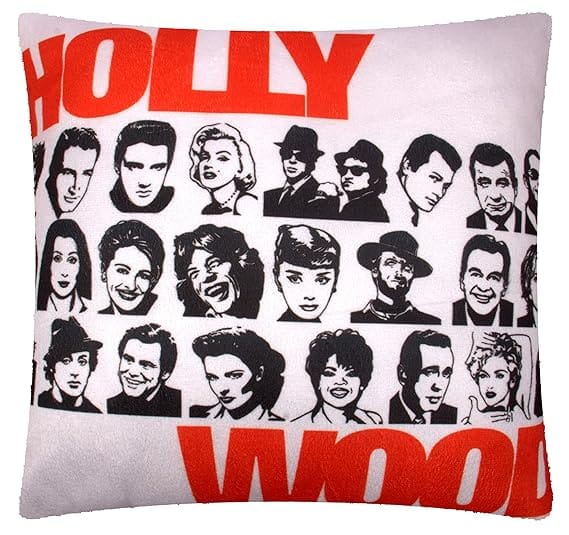 KOKO Decorative Hollywood Theme Velvet Cushion Covers - 16x16 Inches Zippered Square Pillow Covers for Sofa, Chair, and Bed - Set of 5