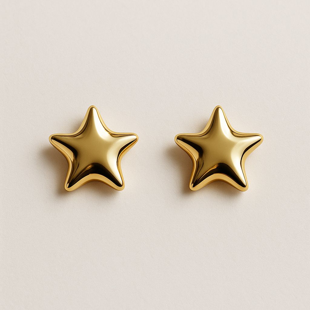 Golden Star Stud Earrings