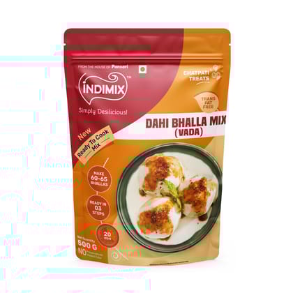 Indimix Ready to Cook Dahi Bhalla Mix - 500g ( Pack of 20 )
