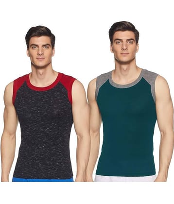 SPORTO Multicolor Cotton Men's Vest ( Pack of 2 )