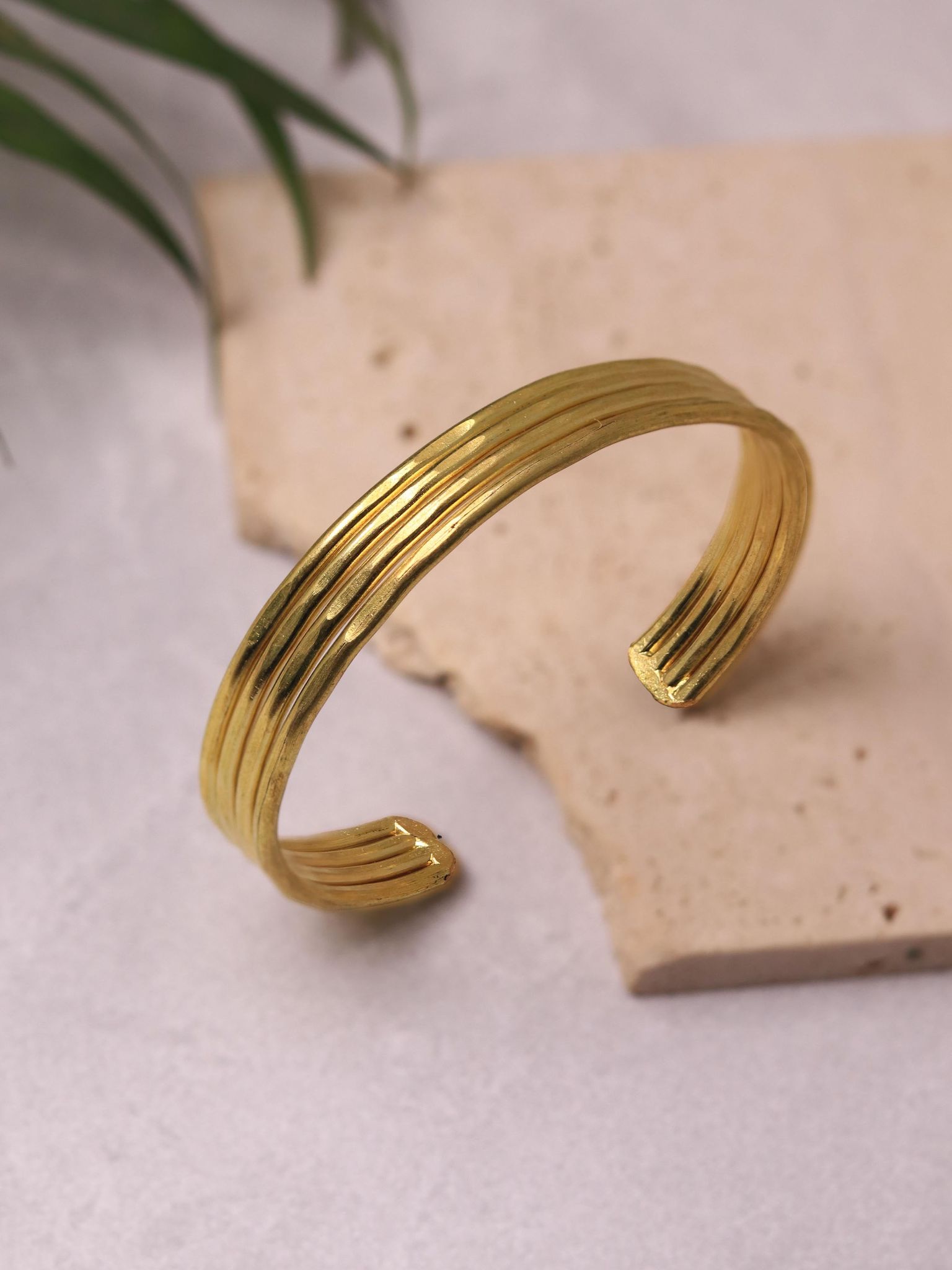 Stride Brass Adjustable Bracelet (Anti Tarnish)