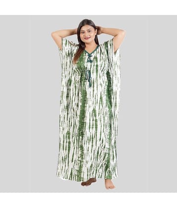 Gutthi Green Satin Women's Nightwear Kaftan Night Dress ( Pack of 1 )