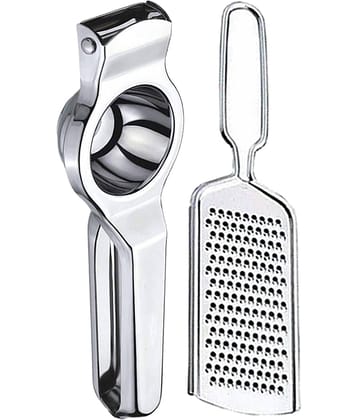 JISUN - Silver Stainless Steel Cheese Grater & Lemon Squeezer ( Set of 2 )