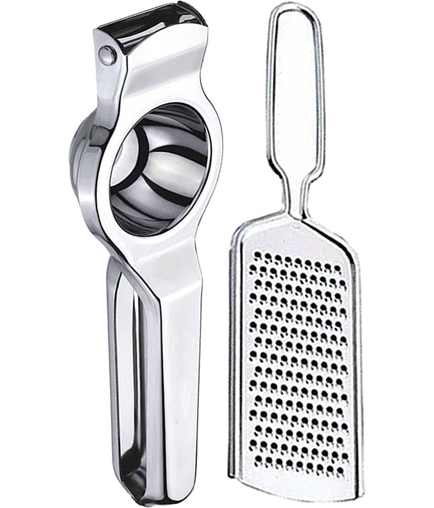 JISUN - Silver Stainless Steel Cheese Grater & Lemon Squeezer ( Set of 2 )