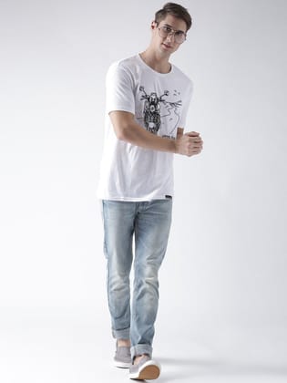 Young Trendz Bio-Wash Cotton Half Sleeve KEEPONRIDE Graphic Printed WHITE T-Shirt-WHITE / Medium / 100% Bio Wash Cotton