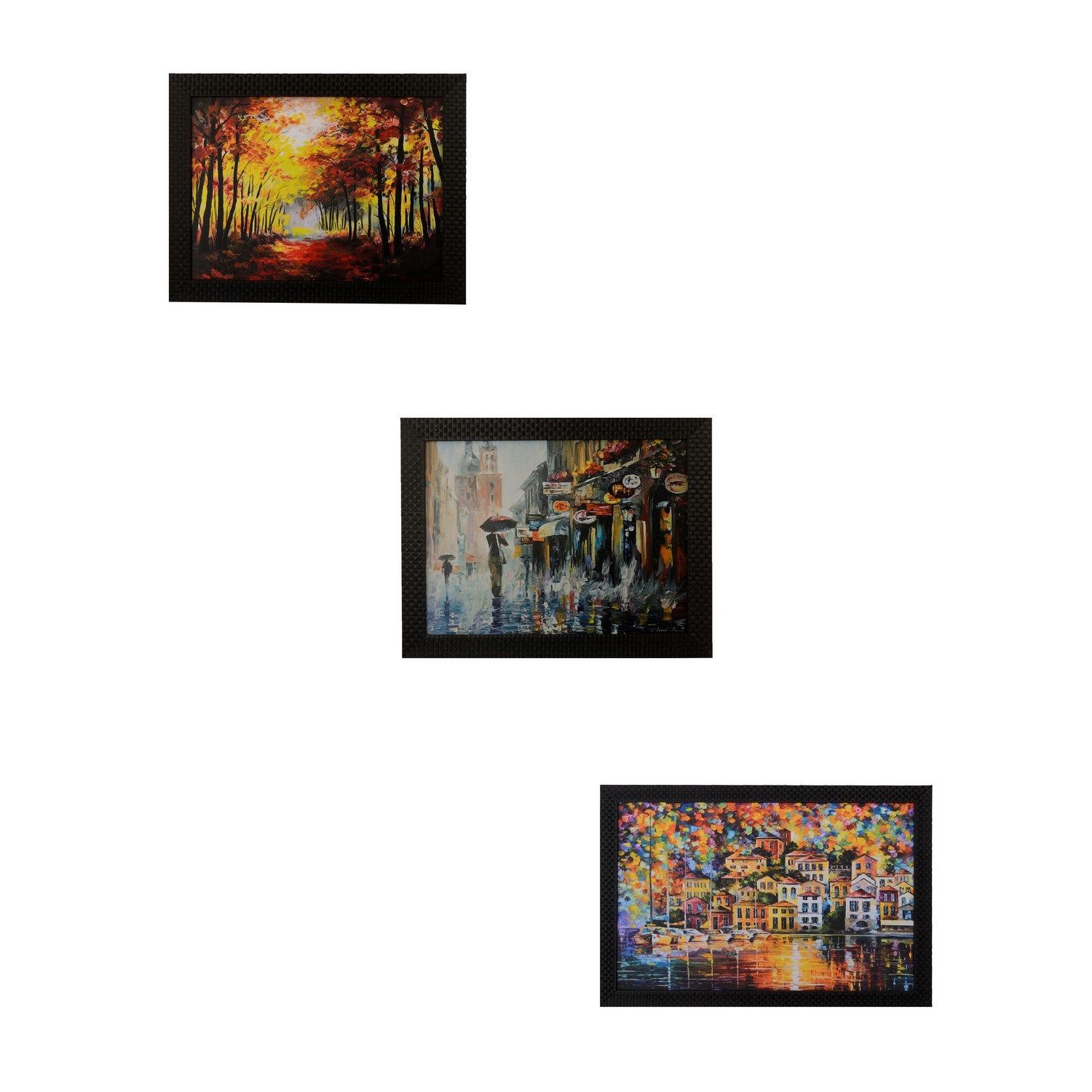 Set of 3 Nature's beauty Scenery Satin Matt Texture UV Art Painting