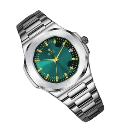 Thynk Classic Round Dial Analog Watch with Green Dial and Steel Strap | Casual Look Thynk Classic Round Dial Analog Watch with Green Dial and Steel Strap | Casual Look
