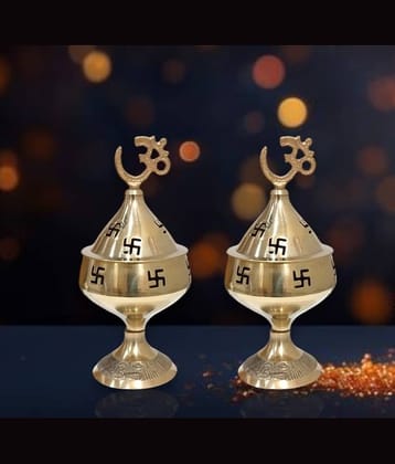 Spherulemuster Brass Akhand Diya - Pack of 2