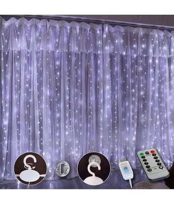 MIRADH - White 3Mtr Curtain String Light ( Pack of 1 )