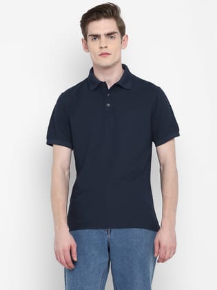Kooltex Polo T-Shirt For Men - Dark Navy-S / Dark Navy