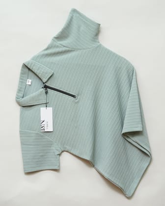 Pista | Box Waffle Knit | Polo Zipper T-Shirt-M