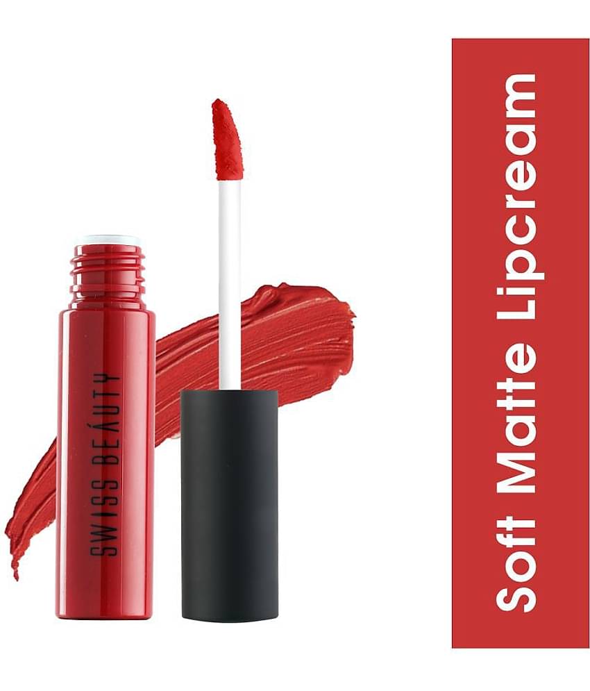 Swiss Beauty soft Matte Lipstick (Pure Red), 6ml