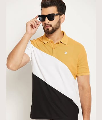 OGEN Pack of 1 Cotton Blend Regular Fit Colorblock Half Sleeves Men's Polo T Shirt ( Maroon )