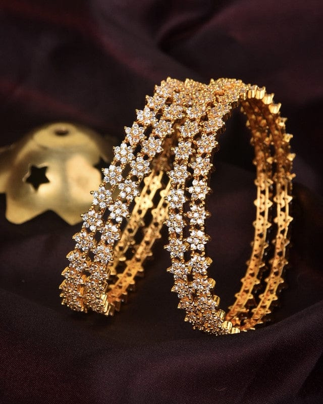 Star Model Amercan Daimond White Bangles-2'4"
