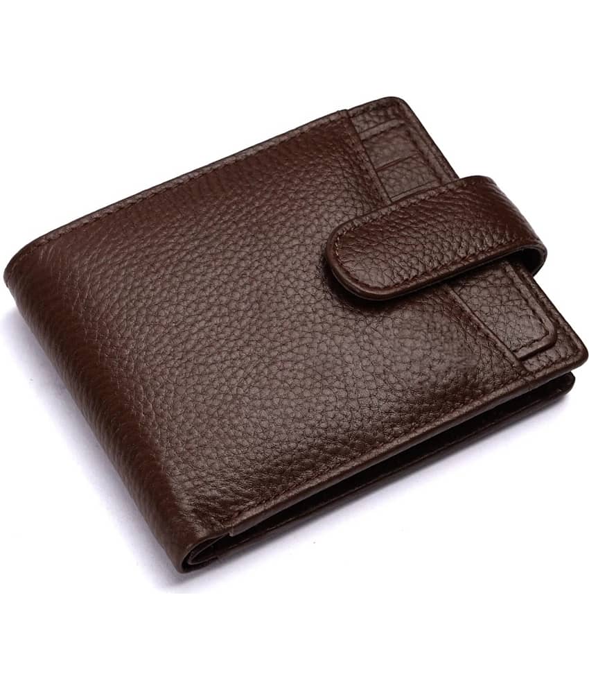 HIDEFLIX 100% Leather Solid Men's Regular Wallet With 8 Slots For Card ( Brown , Pack of 1 )