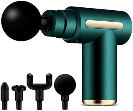 Professional Deep Tissue Percussion Massage Gun – 4 Interchangeable Head Attachments for Muscle Recovery, Pain Relief & Relaxation