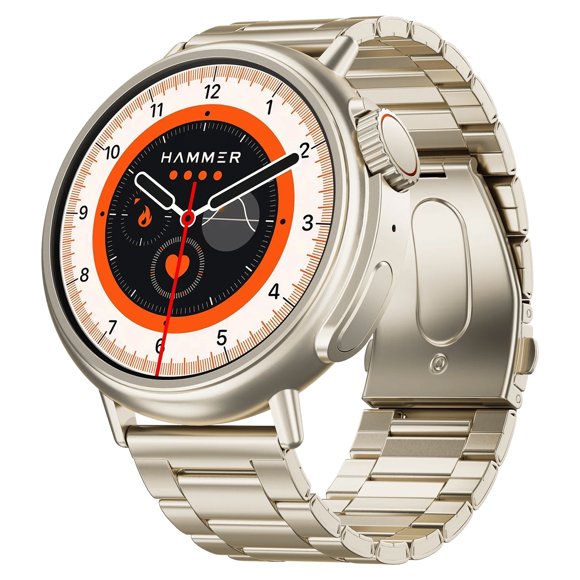 Hammer Active 3.0 With 1.39" Display Bluetooth Calling Smart Watch Metallic Silver
