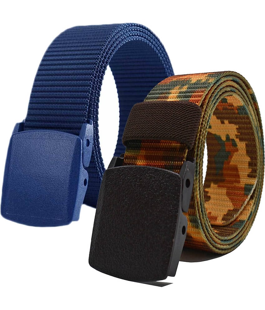 Loopa Multi Nylon Casual Belt Pack of 2