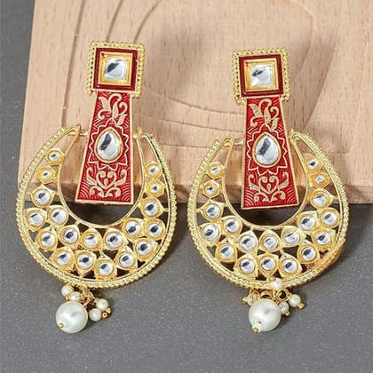 Gold plated Kundan Dangle Earrings