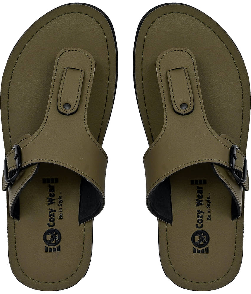 Cozy Wear Green Men's Thong Flip Flop