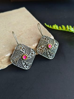 Elegant German Silver Hook Earrings – Timeless Style for Every Occasion | Sarichka-Red