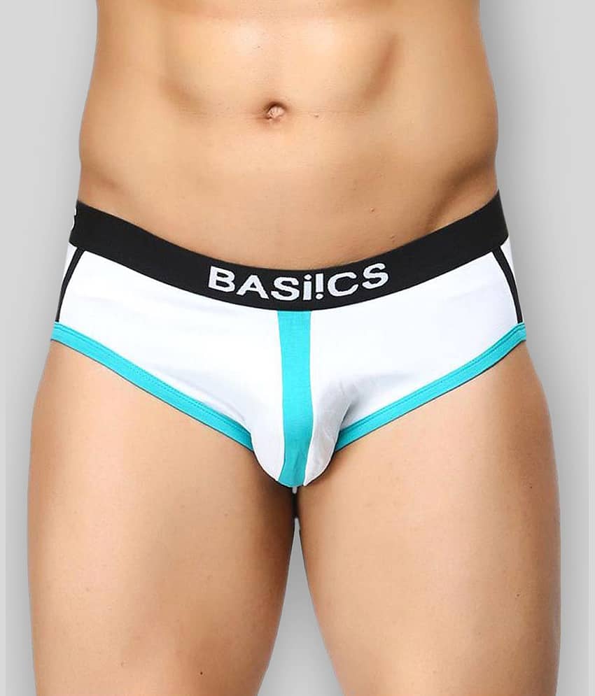BASIICS By La Intimo Pack of 1 Cotton Briefs For Men's ( White )