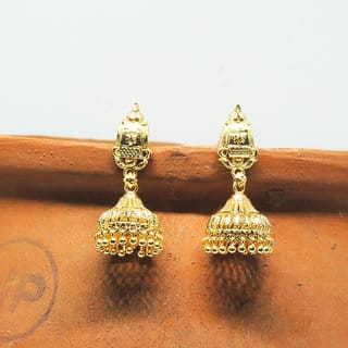 Traditional 1gm gold and micron plated  jhumkis