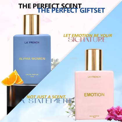 La French Alpha Women & Emotion Women Perfume Gift Set 50ml X 2 Pcs