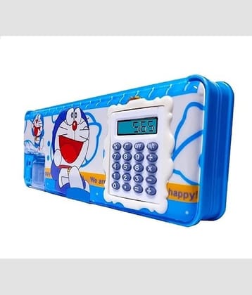 FREEDY Multipurpose Pencil Box with Calculator & Dual Sharpener for Kids School Girls & Boys Stationery Box Both Side Open Pencil Case for Students Art Plastic Pencil Box  (Set of 1, Multicolor)