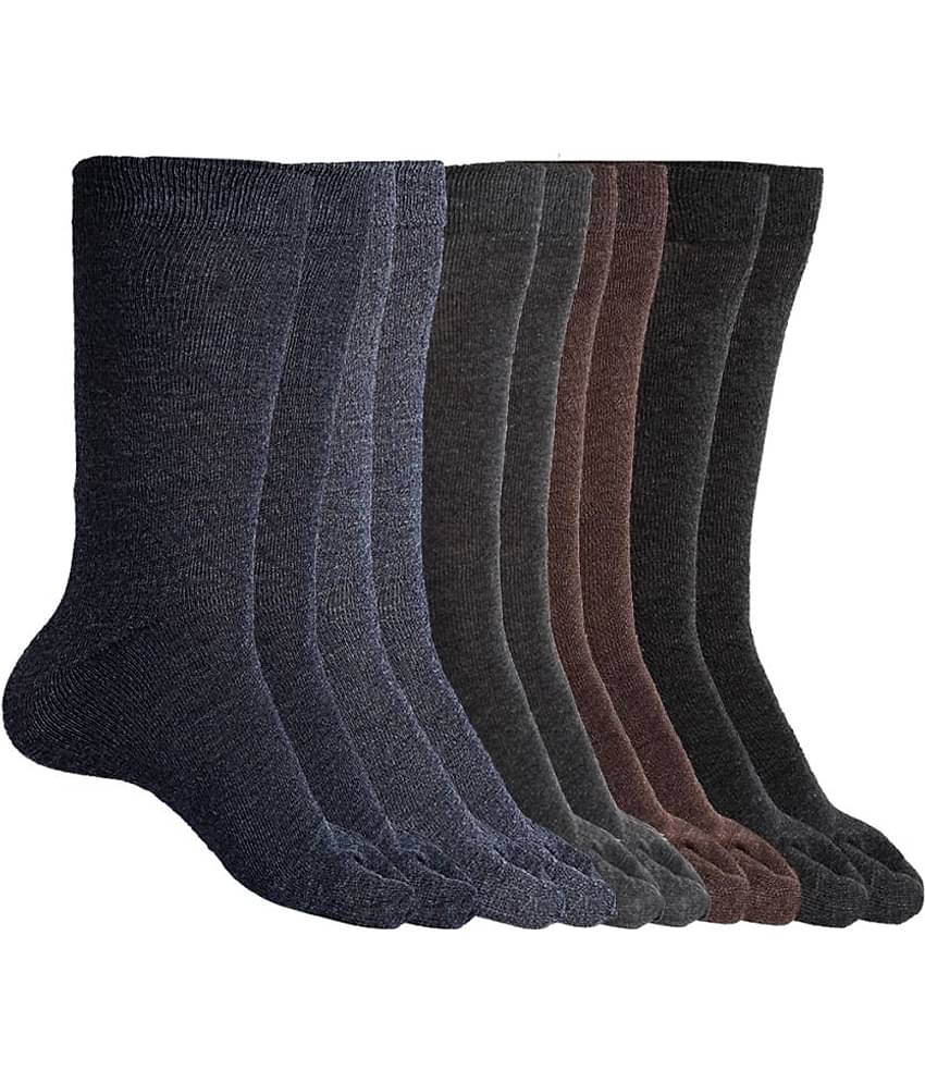 Texlon - Multicolor Woollen Women's Thumb Socks ( Pack of 5 )