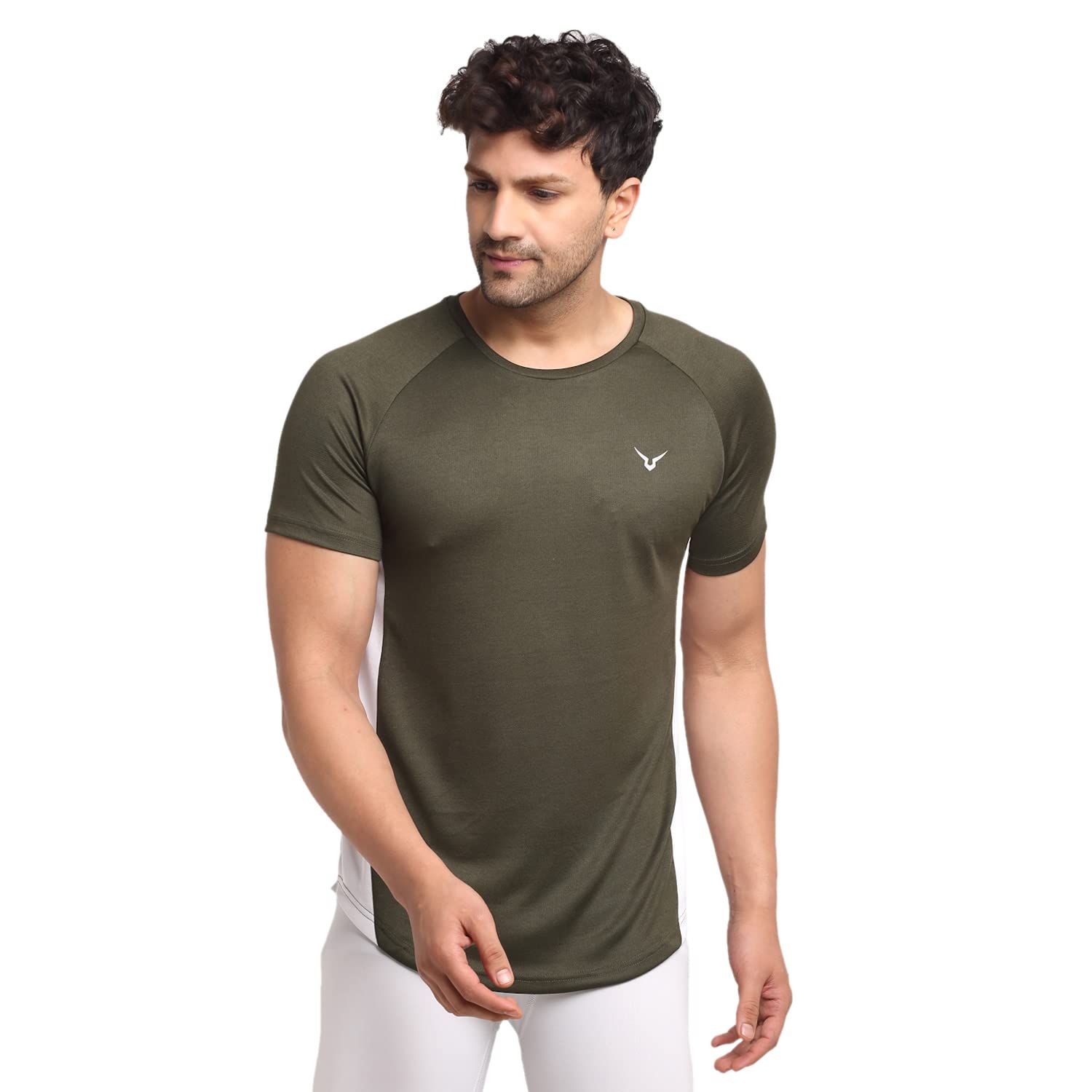 Invincible Men's Contrast Tee-Olive / S