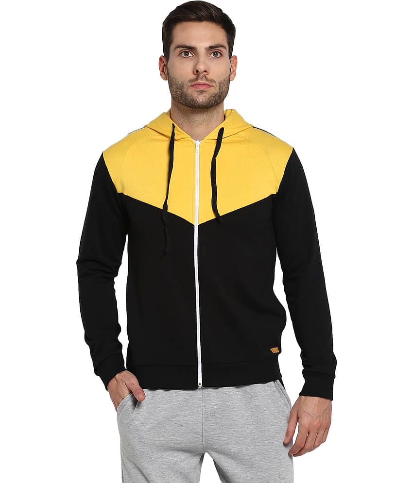 YUUKI Black Polyester Fleece Sweatshirt