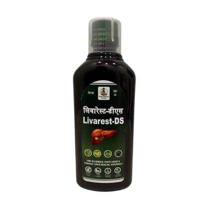 Livarest-DS Herbal Liver Support Syrup 500ml, Natural Fatty Liver Detox, Liver Health Supplement, 100% Vegan & Gluten Free