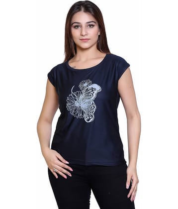 Ogarti Women Lycra Printed Regular Fit Round Neck T-Shirt ( White )