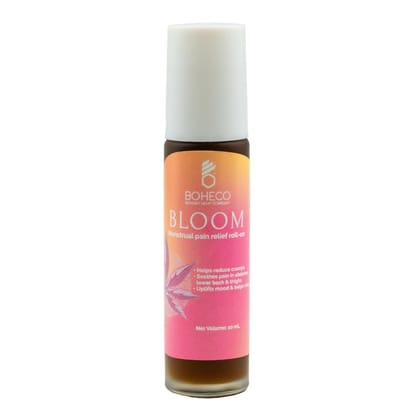 BOHECO BLOOM Period Pain Relief Roll On | Menstrual Pain Roll On | Cramp Aid Enriched with Hemp Extract Helps to Reduce Period Cramp & Pain - 10ml