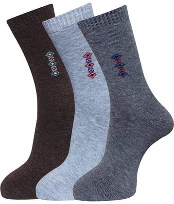 Dollar - Woollen Men's Self Design Multicolor Full Length Socks ( Pack of 3 )