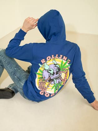 Punk ROLLING-GOOD Blue Sweatshirt-S / Blue / ROLLING-GOOD