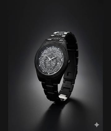 Renaissance Traders Black Metal Analog Men's Watch