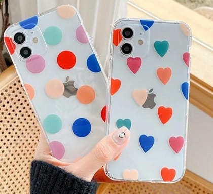 Colorful Dots & Heart Custom Slim Soft Cases-Heart