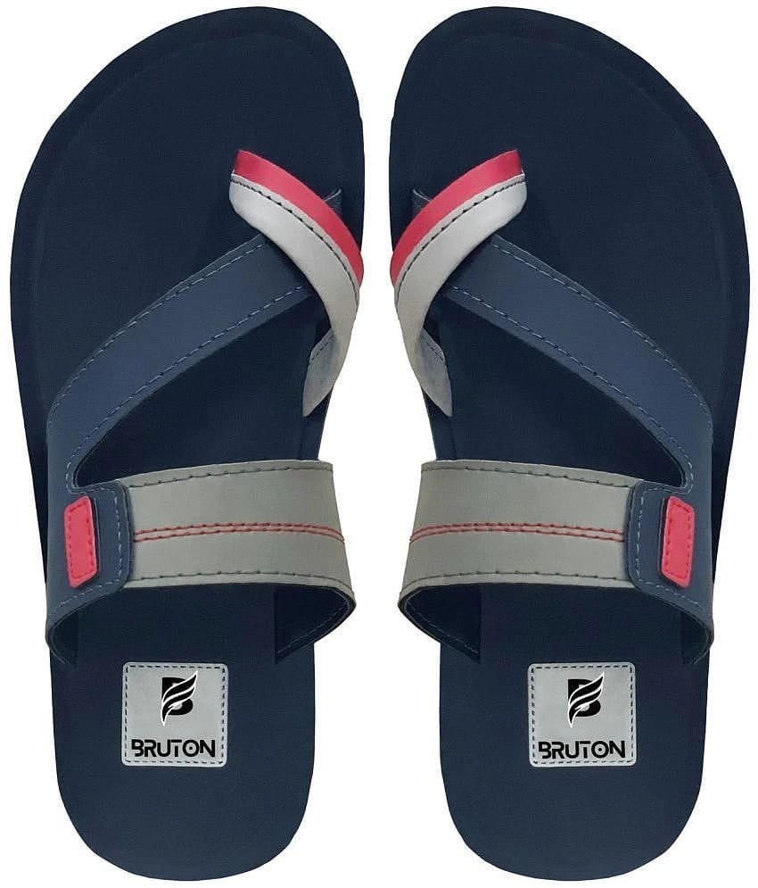 BRUTON SHOES Blue Mens Daily Slipper - None