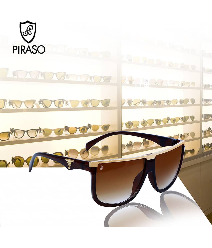 PIRASO Brown Rectangular Sunglasses ( Pack of 1 )