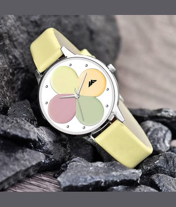 Trex Yellow PU Analog Womens Watch