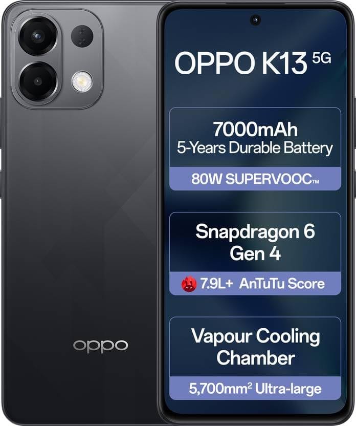 Oppo K13 5G (Prism Black, 8GB RAM 128GB Storage)